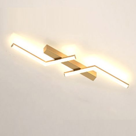 Plafonnier doré, 100 cm, plafonnier à bande de lumière chaude, veilleuse, lumière LED décorative-220V (1/5)