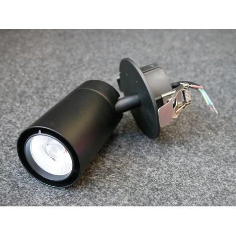 Projecteur LED 8W noir encastré Ø 60x106mm orientable 3000K alim 230V dimmable 38° IK08 IP20 Rafale 2 TRAJECTOIRE (1/3)