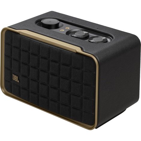 Jbl Authentics 200 Smart Home Speaker Bluetooth dal Design Retrò Anni '70 con Griglia Quadrex, Wi-Fi Integrato, Assistente Vocale, AirPlay, One App Colore Nero