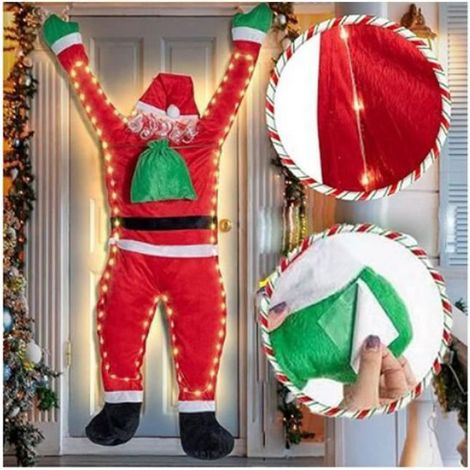 Père Noël - Décoration Festive - Flanelle - 110 cm - Intérieur Extérieur - Rouge - Unité (1/5)