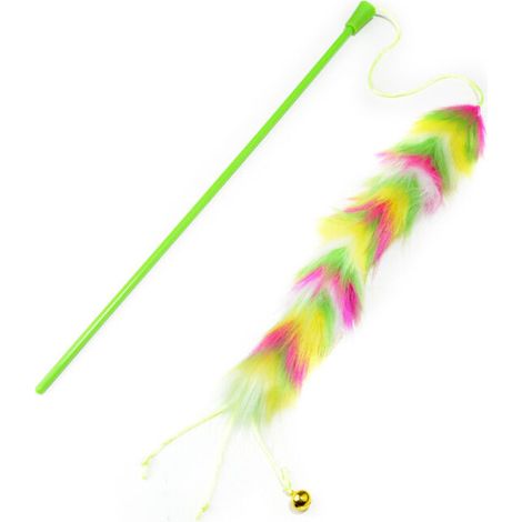 Jouet pour chat et chien « canne à pêche » 43 cm vert (1/3)