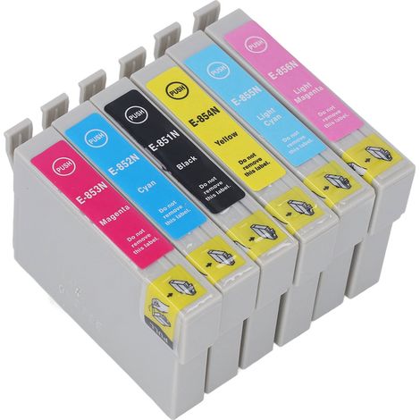 6-Farben-Tintenpatrone BK CMY LC LM, Druckzubehör für Fotopapier und Dokumente, kompatibel mit T0851N bis T0856N, Komplettset. (1/5)