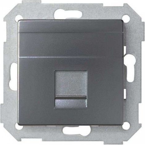 Simon 82 Concept Plaque universelle v & d plate c / g poudre 1 RJ45 titane SIMON 8200005-096