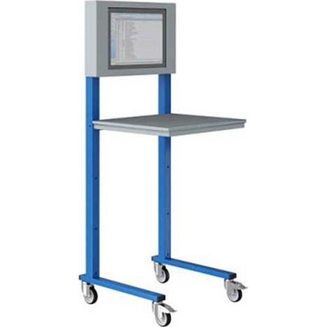 Mobiler Computerständer - 22-Zoll-Bildschirm - Industrieblau - W040010011-BI (1/4)