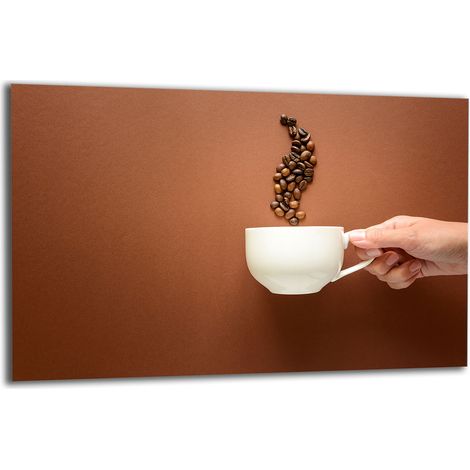 PLAQUE DE PROTECTION EN VERRE POUR CUISINIÈRE 80x52 CAFÉ (1/5)