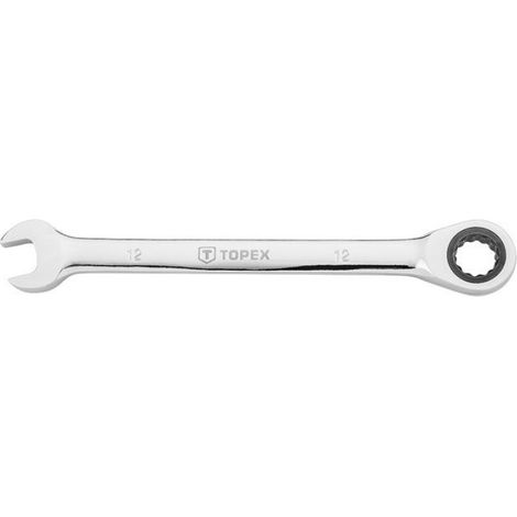 Clé Mixte À Cliquet - 12 mm - Acier Chrome-Vanadium - Mécanisme 48 Dents - Type À Œil - 1 Pièce