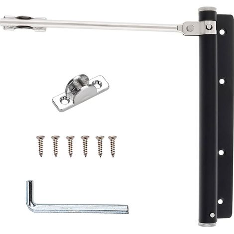 Chiudiporta, Chiudiporta automatico, Chiudiporta a molla, Chiudiporta in acciaio inox, Chiudiporta regolabile con viti, per porte interne ed esterne, casa, ufficio e hotel (1/5)