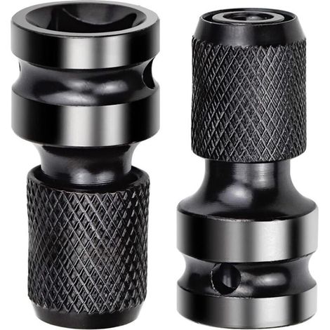 2 Pièces Adaptateurs de Douille 1/2" Carré à 1/4" Adaptateur Impact Cle a Choc Convertisseur de Libération Rapide pour Clé à Cliquet Impact et Porte-embout de Tournevis (1/4)