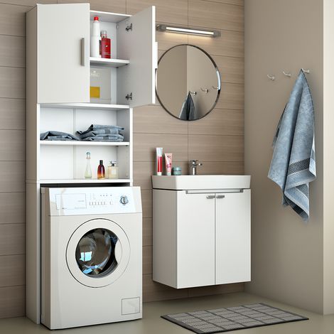 Armoire machine à laver , Blanc, 64 x 190 cm, Vicco