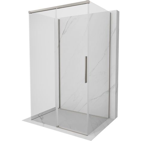 Mexen Rox-3S 3-seitige Duschkabine, Schiebetüren, 125 x 110 cm, transparent, gebürsteter Nickel - 8C2-125-110-97-00-3S