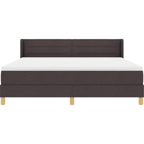 Maison Exclusive - Letto a molle con materasso Marrone Scuro 200 x 180 cm Tessuto (1/5)