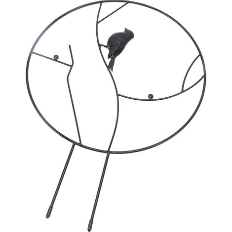 Treillis pour oiseaux de jardin, support idéal, aspect mignon, épais, léger, petit, en métal, pour jardins et balcons, noir (1/5)