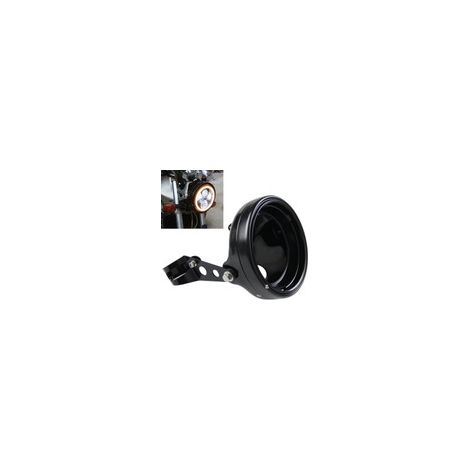Cuvelage Optique 7" - Aluminium - Phare Rond - Noir Satiné - Avec Fixations Phare moto (1/5)
