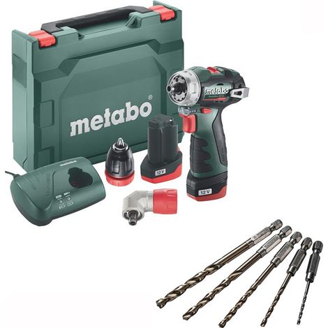 Metabo BS 18 L BL Q Pro Pack Quick Change Drill Right Angle Drill + Drill Bits (1/5)