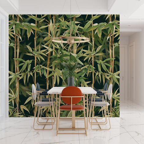 Papier Peint Forêt - Bambous Dorés - 150 x 250 cm (1/2)