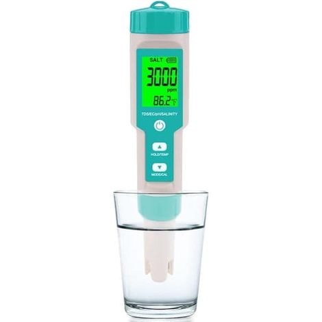Appareil de mesure multiparamètre numérique 7 en 1 (pH/TDS/EC/ORP/salinité/température/densité) pour aquariums et piscines.-AquaForge (1/5)