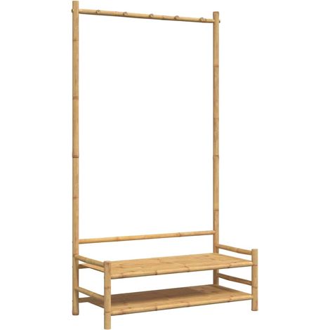 Porte-vêtement avec étagères 103x40x183 cm bambou