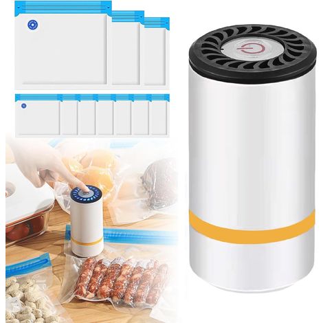 Machine Sous Vide Alimentaire,Mini Machine à Emballer Sous Vide Portable avec Sacs Réutilisable,Pompe à Vide Alimentaire Cuisine Automatique,Mini Sous Videuse Alimentaire pour Conservation Aliment (1/5)