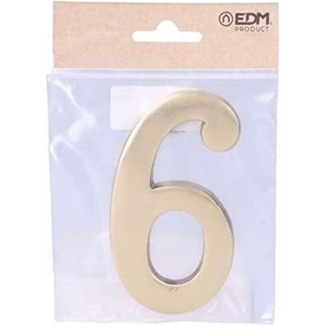 Numéro De Maison 6 En Laiton Puli 10cm Fixation Invisible