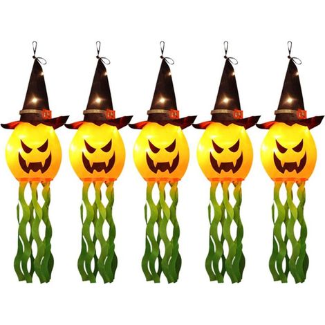 Lanterne Fantôme LED Halloween pour Décoration Maison et Fête - Chapeau de Sorcier Lumineux (1/5)