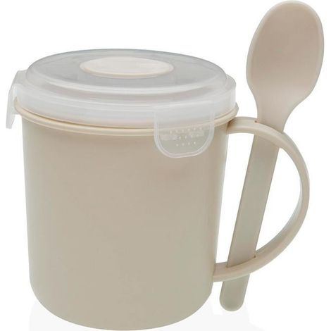 VERSA vaso polipropileno porta alimentos cuchara 0.5 l , Vaso porta alimentos de polipropileno de Versa con cuchara incorporada y una capacidad de 0,5 L, perfecto para llevar tus c (1/2)