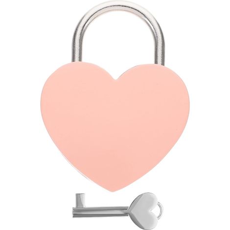 CCYKXA Kleines, herzförmiges Vorhängeschloss mit Schlüssel, vielseitig einsetzbar, aus rosa Zinklegierung, für Gepäck, Reisetaschen und Schmuckkästchen, kompakte Größe, inklusive Schlüssel (1/5)