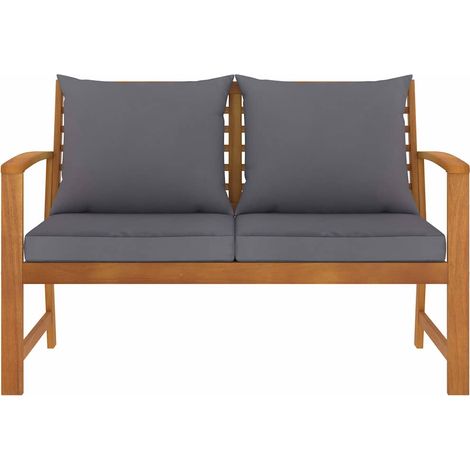 Maison Exclusive - Panca da Giardino 120 cm Cuscino Grigio Scuro Legno di Acacia (1/5)