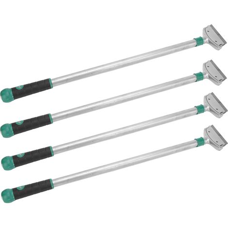 Ensemble de 6 grattoirs, 60 cm, en alliage d'aluminium, avec lame de rasoir, pour le nettoyage des sols et des parois vitrées. (1/5)