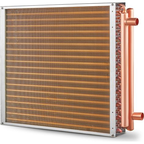 Échangeur de chaleur eau-air 50,8 x 50,8 cm, 3 rangées, ports cuivre 1 cm, 242 ailettes (1/5)
