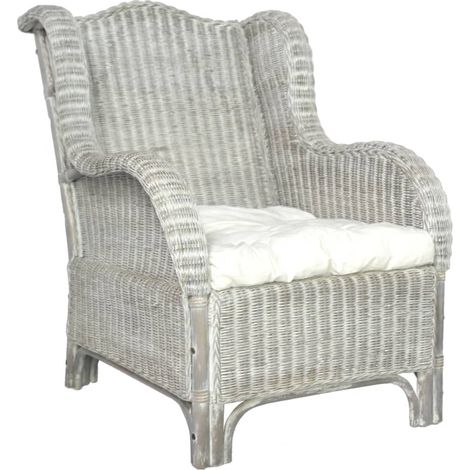 Canapé avec coussin, Canapé droit, Canapé relax Gris Rotin naturel et lin MJU5209 (1/5)