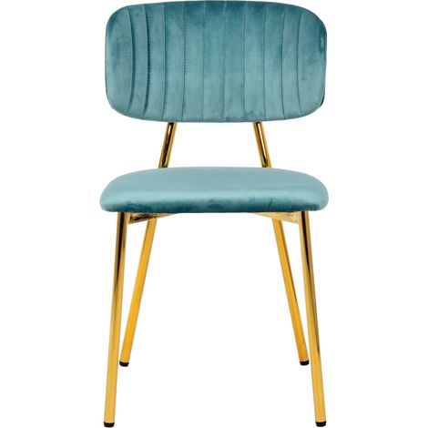 Set di 2 sedie Giselle in velluto menta e metallo dorato (1/3)