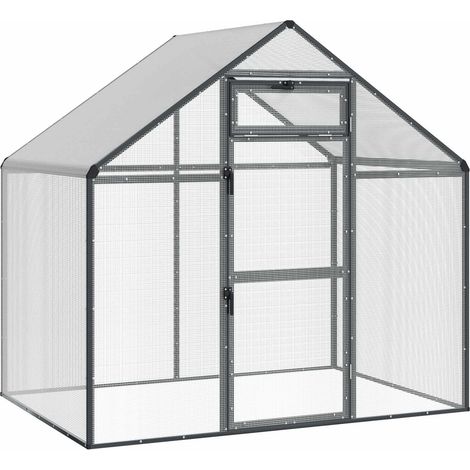 vidaXL Bird Cage Anthracite 181.5 x 110.5 x 173.5 cm Welded Wire Mesh