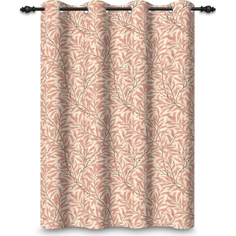 107x160cm Rideau occultant à Motif de Feuilles Plantes Roses Motif Vintage sans Couture Rideaux œillets Isolation Thermique Traitements fenêtre à œillets pour Salon Chambre 1 Panneau (1/5)