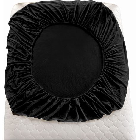 Drap housse « BEAR » 160x200+28 noir (1/4)