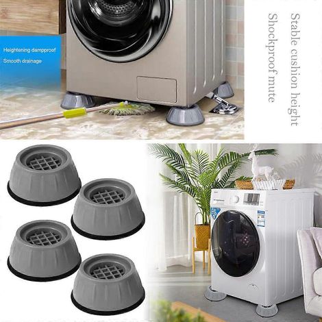Lot de 4 tapis de support anti-vibrations pour machine à laver, butées de pieds (1/4)