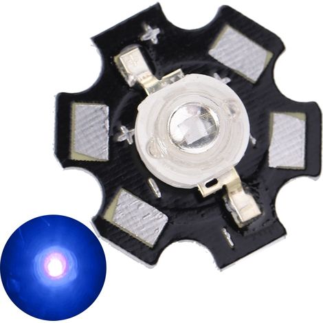 AXD-3W Lampe LED UV violette haute puissance, diodes à culot aluminium (1/5)