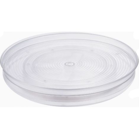 Bandeja giratoria pequeña de plástico sin BPA para especias e ingredientes de cocina, base giratoria para armario, transparente, 29 cm (1/5)
