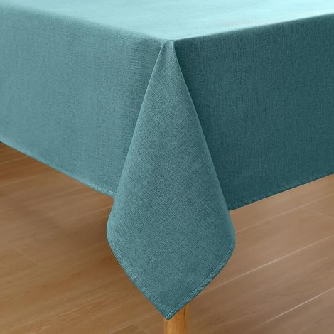 Tischdecke Leinenoptik Abwaschbar 240 x 140 cm Rechteckig Blaugrün (1/5)