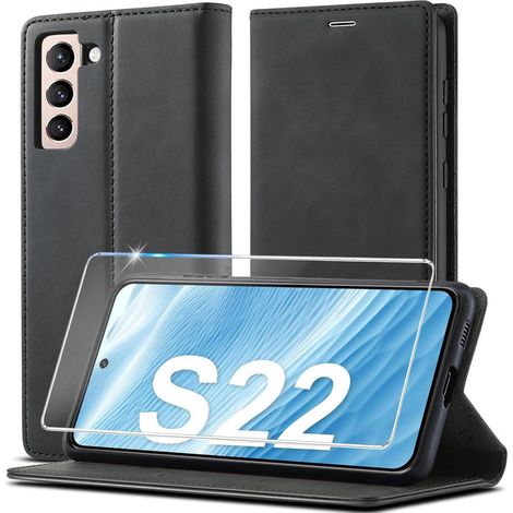 Coque portefeuille en cuir pour Samsung Galaxy S22 5G avec support et fermeture magnétique (1/5)