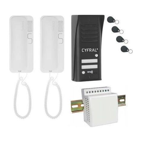 Citofono Cyfral Cosmo per 2 appartamenti, nero
