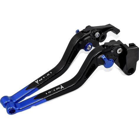 Accessoires pour Yamaha MT-01 2004-2009 : leviers de frein et d'embrayage longs en alliage d'aluminium usiné CNC (bleu) (1/5)