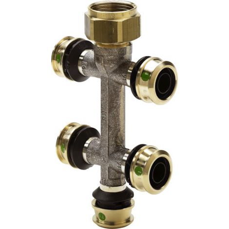Viega Verteiler mit SC Raxofix 5326.09 in16mmxG3/4-5fach Siliziumbronze (1/3)