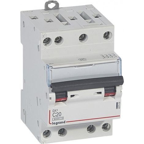 Legrand 407912 DX³6000 Circuit Breaker, 10 kA, automatic high-inlet, low-outlet, screw-type, 4-pole, 400 V - 6 A - C-curve