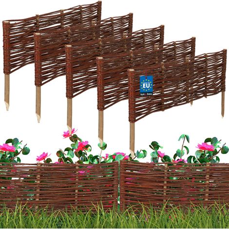 KOTARBAU® Clôture de jardin en palissade, bordure en osier, lot de 5, 60 x 20 cm (1/5)