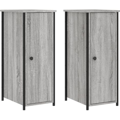 Maison Exclusive - Nachttische 2 Stk. Grau Sonoma 32x42x80 cm Hol