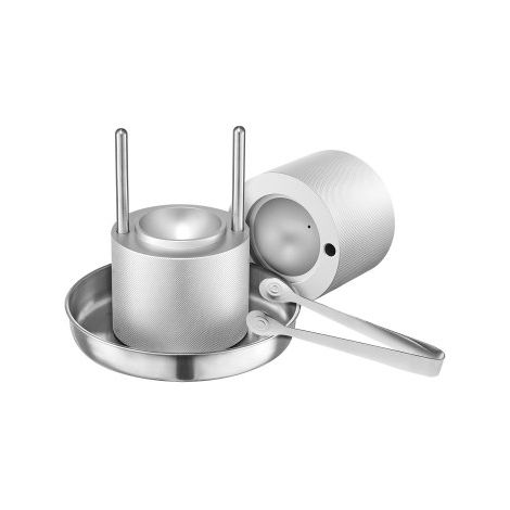 Eispresse Eiskugelformer Set 53 mm Eiskugel aus Luftfahrt-Aluminium mit Zange & Abtropfschale, Eisblockform Eisballmaker für Whisky Cocktail Bourbon Scotch auf Partys & im Urlaub (1/5)