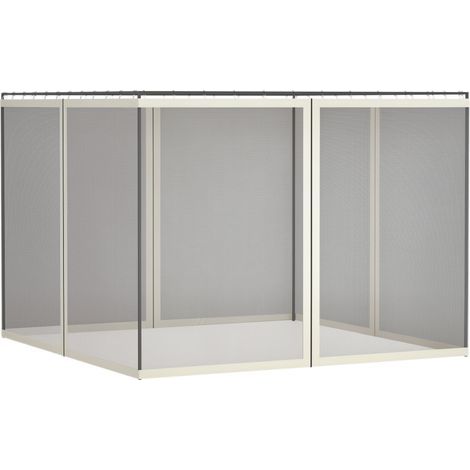 Moustiquaires pour tonnelle barnum pavillon de jardin 3 x 4 m - lot de 4 moustiquaires zippées + crochets d'attaches (1/5)