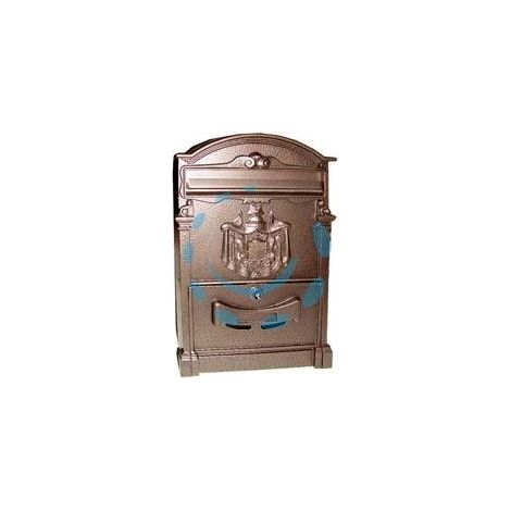 CASSETTA POSTALE IN ALLUMINIO PER ESTERNI "RESIDENCE" BRONZO - cm.25x9x41h. colore bronzo