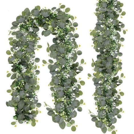 Bardusch-Guirlande de verdure - - 2PCS - Eucalyptus artificiel - 1,8 mètre - Durable et réaliste (1/4)