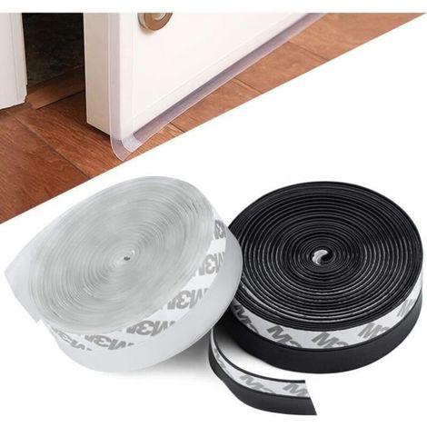 Joint de Bas de Porte,Joint Silicone Autocollant,Imperméable,Coupe-vent,Adapté aux Bas de Portes,Fenêtres et Portes Vitrées-2 pcs